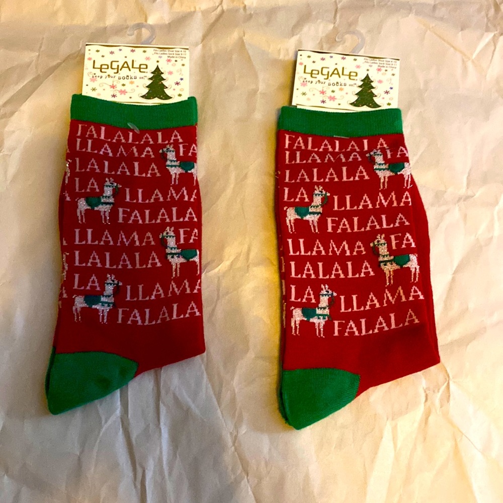 Christmas Llama socks